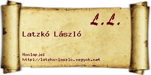 Latzkó László névjegykártya